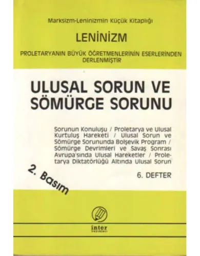 Ulusal Sorun ve Sömürge Sorunu