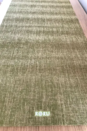 Doğal Jüt Kaplama Yeşil Yoga Mat