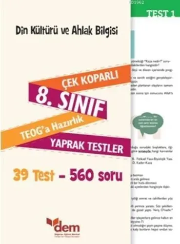 8. Din Kültürü ve Ahlak Bilgisi Sınıf Çek Koparlı Teog'a Hazırlık Yaprak Testler