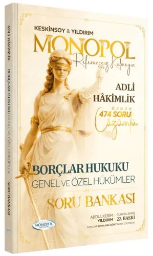 Monopol Yayınları 2026 Adli Hakimlik Borçlar Hukuku Genel ve Özel Hükümler Soru Bankası Çözümlü