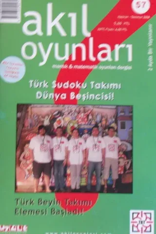 Akıl Oyunları Mantık ve Matematik Oyunları Sayı:57 Haziran-Temmuz 2008