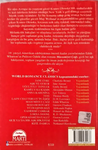 Masumiyet Çağı Edith Wharton Martı Yayınevi