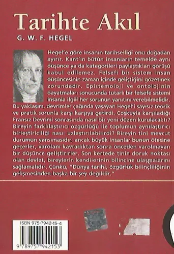 Tarihte Akıl George W. F. Hegel Kabalcı Yayınları %50 indirimli