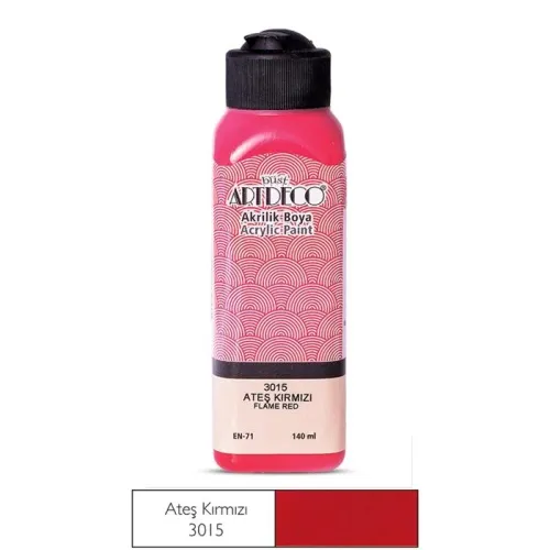Artdeco Akrilik Boya 140ml  Ateş Kırmızısı 3015