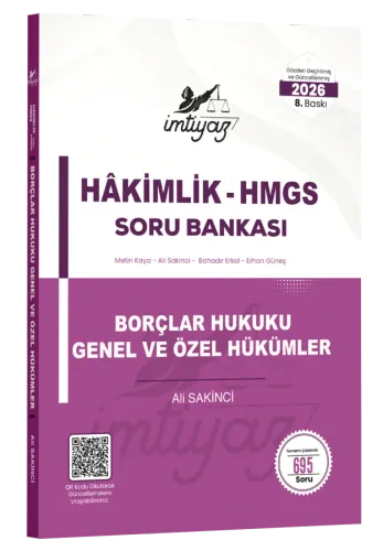 İMTİYAZ 2026 HMGS Hakimlik Borçlar Hukuku (Genel Hükümler-Özel Hükümler) Soru Bankası