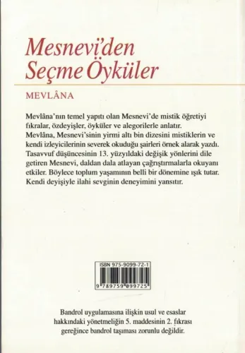 Mesnevi'den Seçme Öyküler Mevlana İskele %68 indirimli
