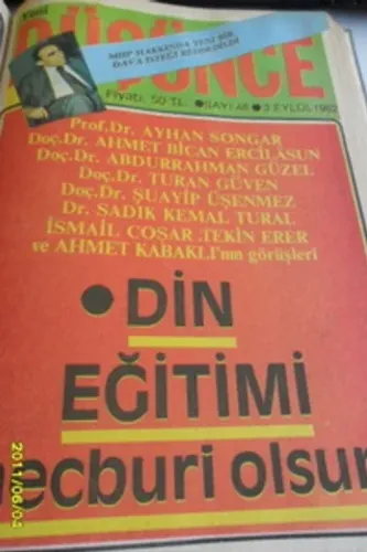 Yeni Düşünce Dergisi (1982 Ciltli) 3. Cilt Yeni Düşünce Dergisi (1982 Ciltli) 3. Cilt