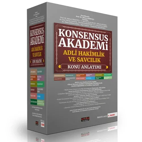Konsensus Akademi Adli Hakim ve Savcılık Sınavı Konu Anlatımı