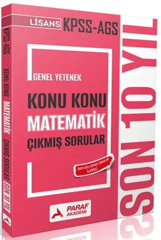 Paraf Akademi KPSS AGS Genel Yetenek Konu Konu Matematik Çıkmış Sorula