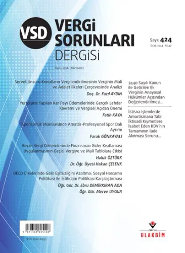 Vergi Sorunları Dergisi Sayı: 424 Yıl: 47 Ocak 2024