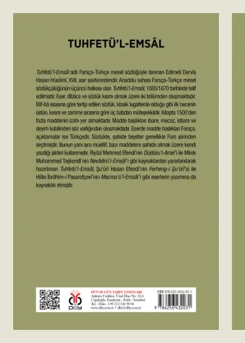 Tuhfetü’l-Emsâl Edirneli Dervîş Hasan Hüsâmî Tuhfetü’l-Emsâl Edirneli Dervîş Hasan Hüsâmî