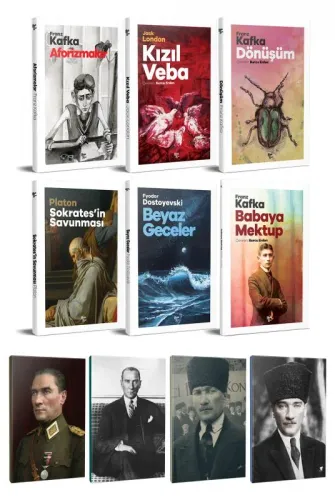 6 Dünya Klasiği ve Atatürk Temalı 64 Sayfa Çizgili Defter Seti -2 - Ha