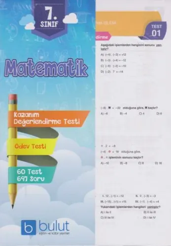 Bulut Eğitim 7. Sınıf Matematik Yaprak Test