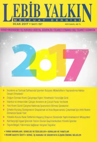 Lebib Yalkın Mevzuat Dergisi Sayı:157 Ocak 2017