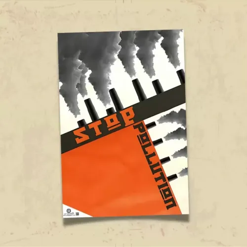 POSTER 0180 - STOP POLLUTION - ÇEVRECİLİK, AFİŞ - KUŞE KAĞIT (33X48)