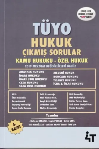 Tüyo Hukuk Çıkmış Sorular Kamu Hukuku - Özel Hukuk