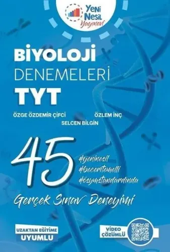 Yeni Nesil Yayınları TYT Biyoloji 45 Deneme Sınavı