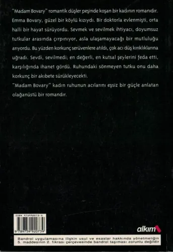 Madam Bovary Gustave Flaubert Alkim Yayınları %50 indirimli