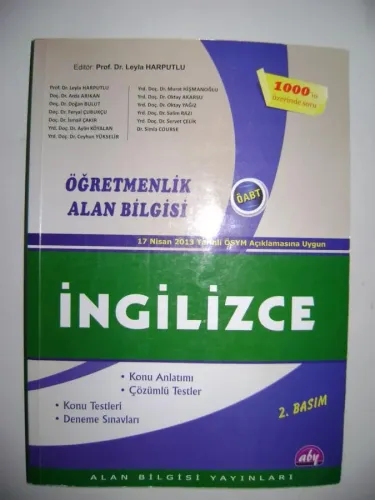 2013 ÖABT İNGİLİZCE - ÖĞRETMENLİK ALAN BİLGİSİ