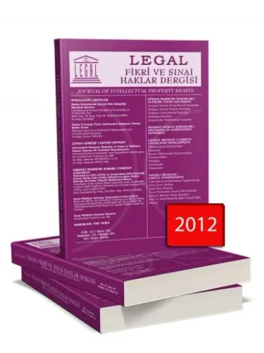 Legal Fikri ve Sınai Haklar Dergisi ( 2012 Yılı Aboneliği ) ( 4 Sayı )