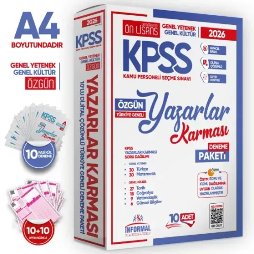İnformal Yayınları 2026 KPSS ÖnLisans Yazarlar Karması Genel Yetenek G