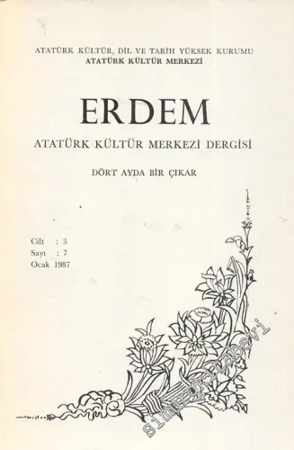 Erdem Dergisi - Sayı 7, Cilt 3, Eylül 1987