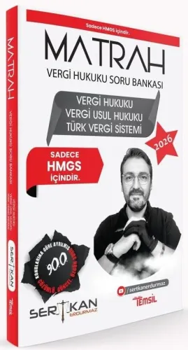 Temsil Yayınları 2026 MATRAH HMGS Vergi Hukuku, Vergi Usul Hukuku, Türk Vergi Sistemi Soru Bankası Çözümlü