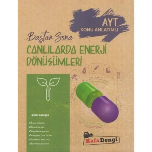 AYT Canlılarda Enerji Dönüşümleri Baştan Sona Konu Anlatımlı Murat Aydoğan Kafa Dengi Yayınları 9786052217092