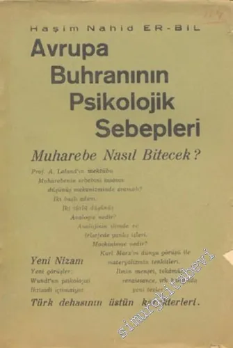Avrupa Buhranının Psikolojik Sebepleri  -        1941