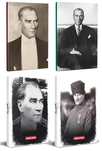 4lü Atatürk 64 Sayfa 13,5x19,5cm Defter ve 176 Sayfa Planlama Defteri 