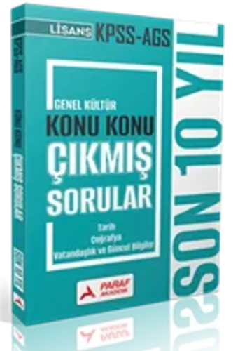 PARAF AKAD.KPSS LİSANS TARİH-COĞR-VATAN.SON 10 YIL