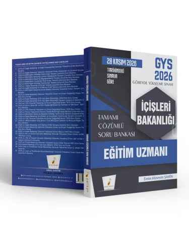 GYS 2026 İçişleri Bakanlığı Eğitim Uzmanı - Tamamı Çözümlü Soru Bankas GYS 2026 İçişleri Bakanlığı Eğitim Uzmanı - Tamamı Çözümlü Soru Bankas