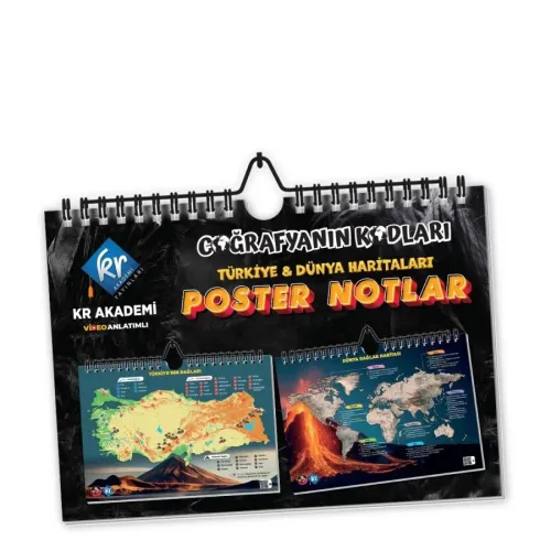 Kr Akademi Coğrafyanın Kodları Türkiye ve Dünya Duvar Haritaları Poster Notlar