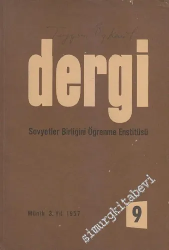 Dergi - Sovyetler Birliğini Öğrenme Enstitüsü - Sayı: 9    Yıl: 3   1957