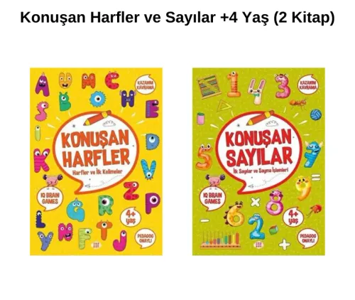 Konuşan Harfler ve Sayılar +4 Yaş (2 Kitap)