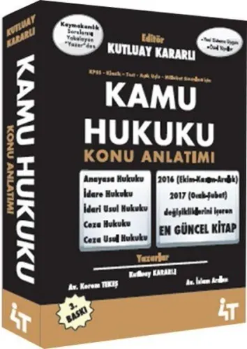 4T Yayınları KPSS A Grubu Kamu Hukuku Konu Anlatımı