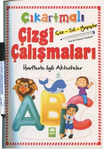 Harflerle İlgili Aktiviteler - Çıkartmalı Çizgi Çalışmaları