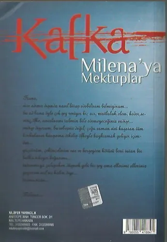 Milena'ya Mektuplar Franz Kafka Nilüfer %56 indirimli