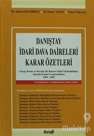 Danıştay İdari Dava Daireleri Karar Özetleri (Ciltli)
