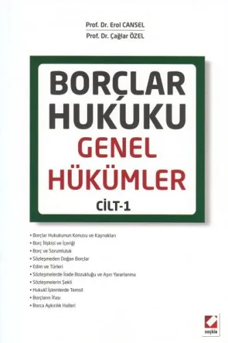 Borçlar Hukuku Genel Hükümler Cilt 1