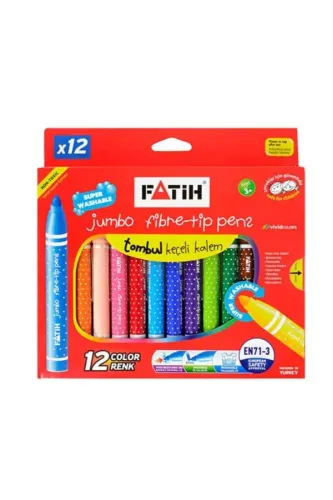 FATİH KEÇELİ BOYA  JUMBO YIKANABİLİR 12 Renk