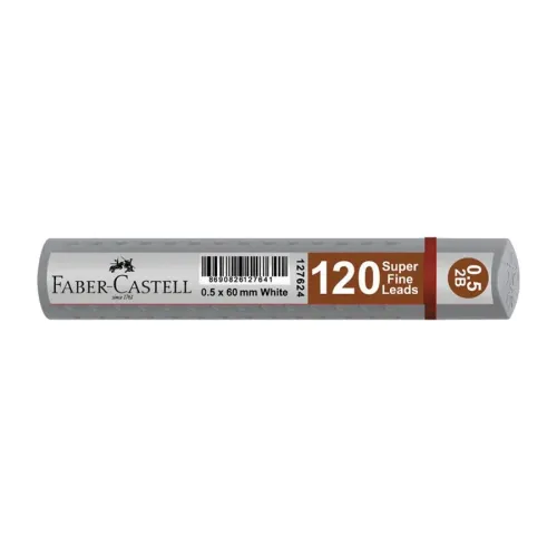 FABER CASTELL GRİP 0,5 120 li 2B MİN UÇ 60 mm - Gümüş Tüp