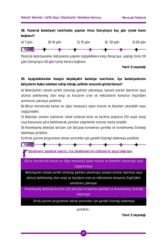 Mahallî Idareler Çözümlü Soru Bankası