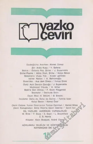 Yazko Çeviri Dergisi  - Sayı: 10      Ocak - Şubat