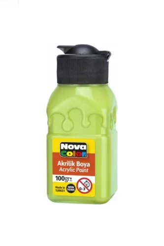 NOVA COLOR AKRİLİK BOYA ŞİŞE AÇIK YEŞİL 100 CC