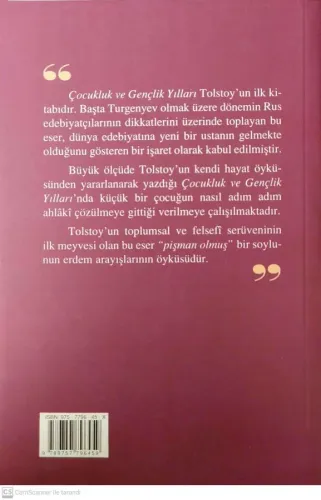 Çocukluk ve Gençlik Yılları Tolstoy Şule Yayınları