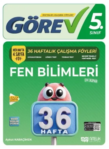 Nitelik Yayınları 5. Sınıf Fen Bilimleri Görev 36 Hafta Çalışma Föyleri