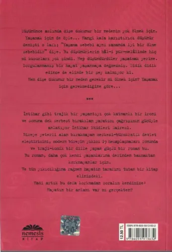 İntihar Etüdleri Dairesi Süleyman A. Örnek Nemesis Kitap %50 indirimli