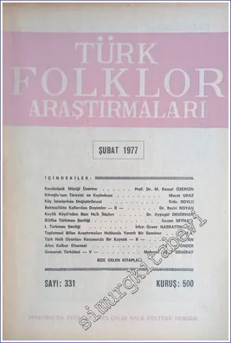 Türk Folklor Araştırmaları - Sayı: 331      Şubat 1977