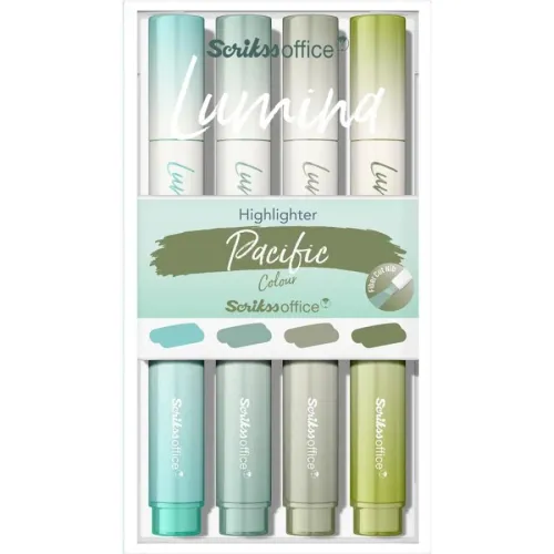 Scrikss OFFİCE LUMINA FOSFORLU KALEM PACIFIC COLOUR 4 LÜ SET